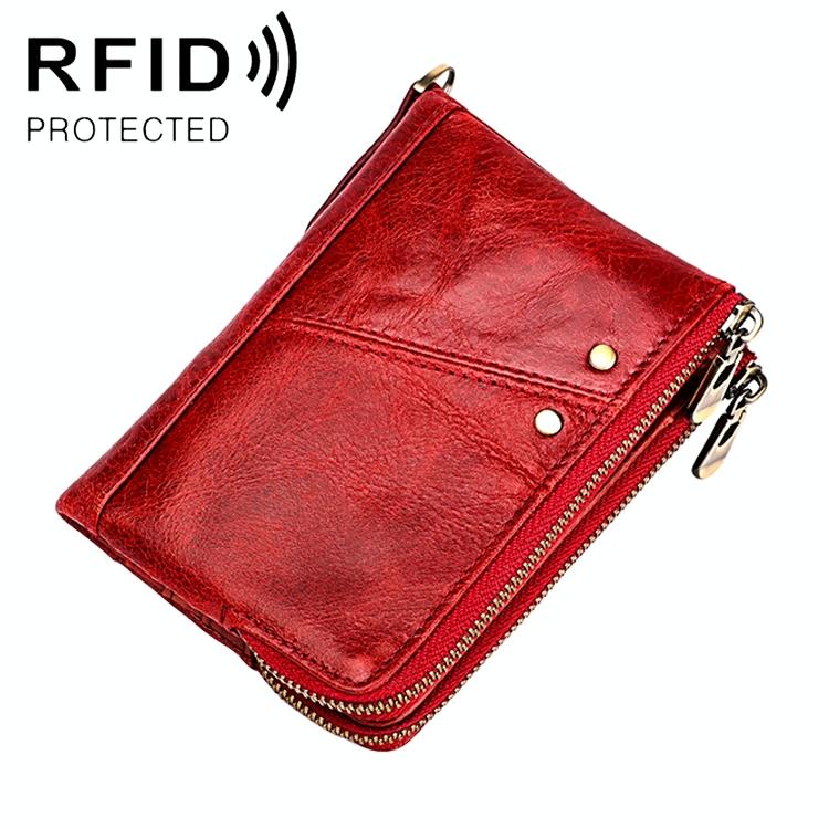 Men Leather Rfid Wallet - Antimagnetic - Red 4