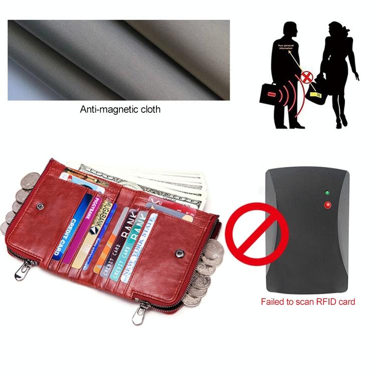 Men Leather Rfid Wallet - Antimagnetic - Red 12