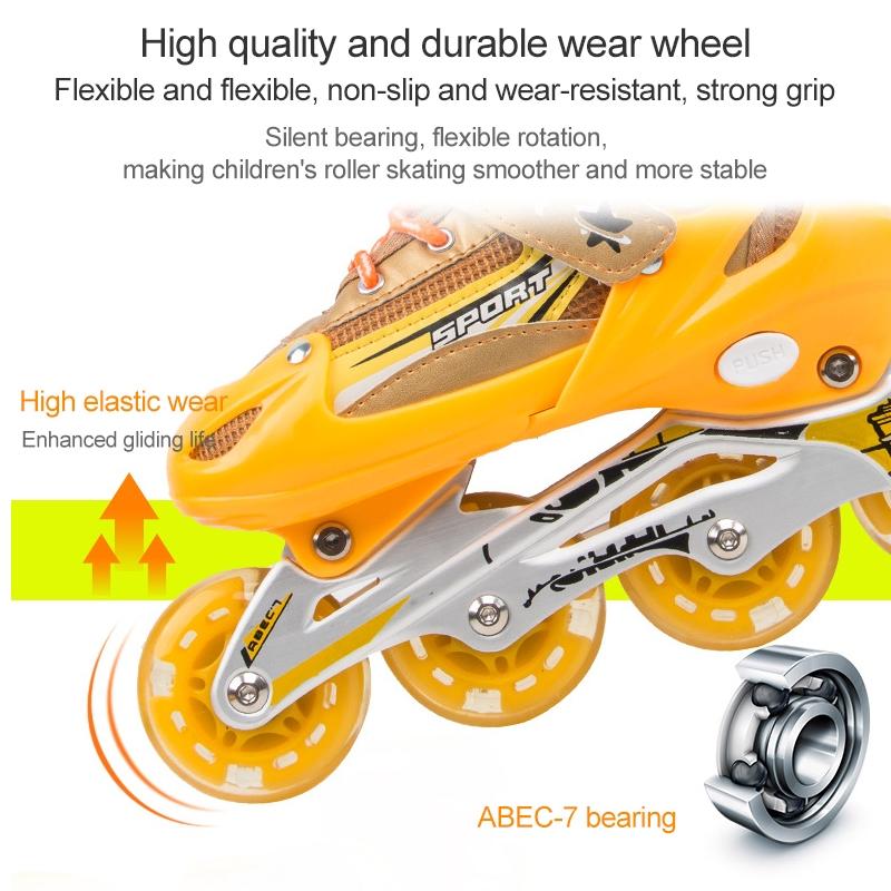 Adjustable Kids Roller Skates Set - Flash Wheels Size m - Red 7