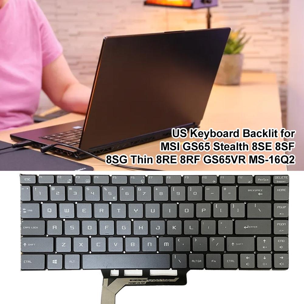 Backlit Laptop Keyboard for Msi Gs65 Series - us Version - Red 6