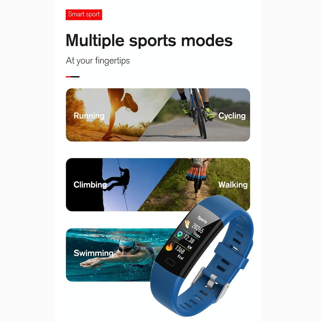 Smart Health Bracelet With Call Reminder And Monitoring - Red 5