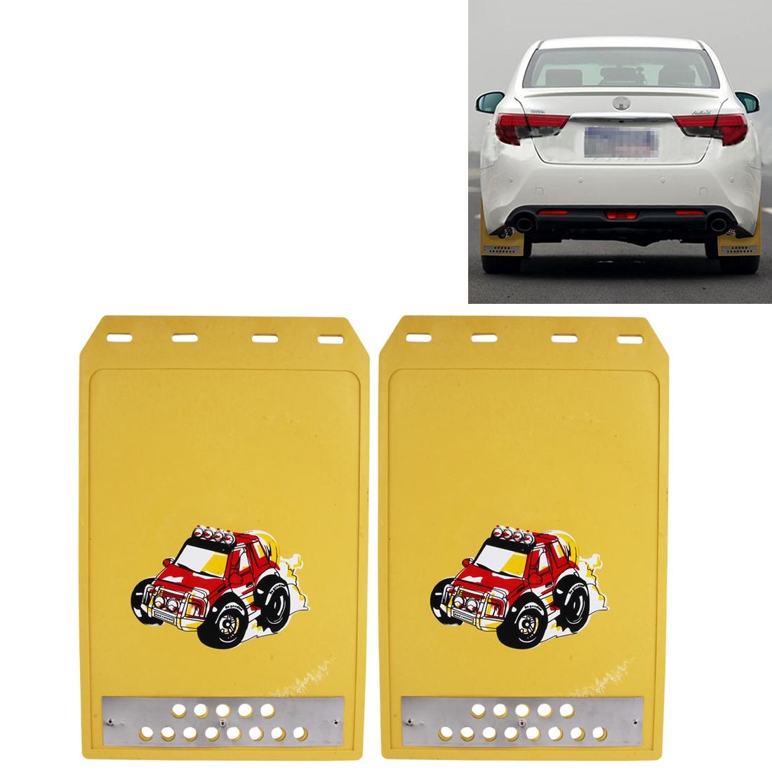 2 Pcs Premium Heavy Duty Molded Splash Mud Flaps Auto Front And Rear Fender Guard Small Size Random Pattern Delivery - Red 5