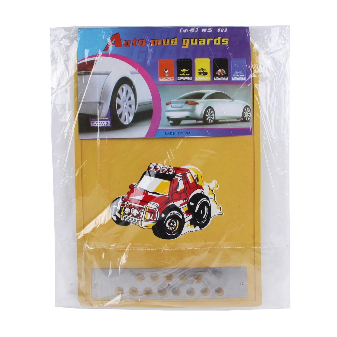 2 Pcs Premium Heavy Duty Molded Splash Mud Flaps Auto Front And Rear Fender Guard Small Size Random Pattern Delivery - Red 8