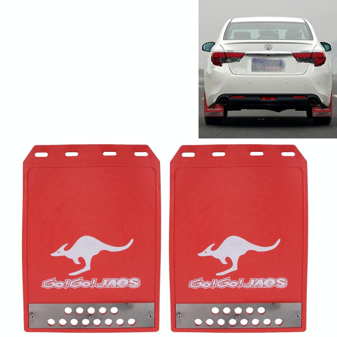 2 Pcs Premium Heavy Duty Molded Splash Mud Flaps Auto Front And Rear Fender Guard Small Size Random Pattern Delivery - Red 10