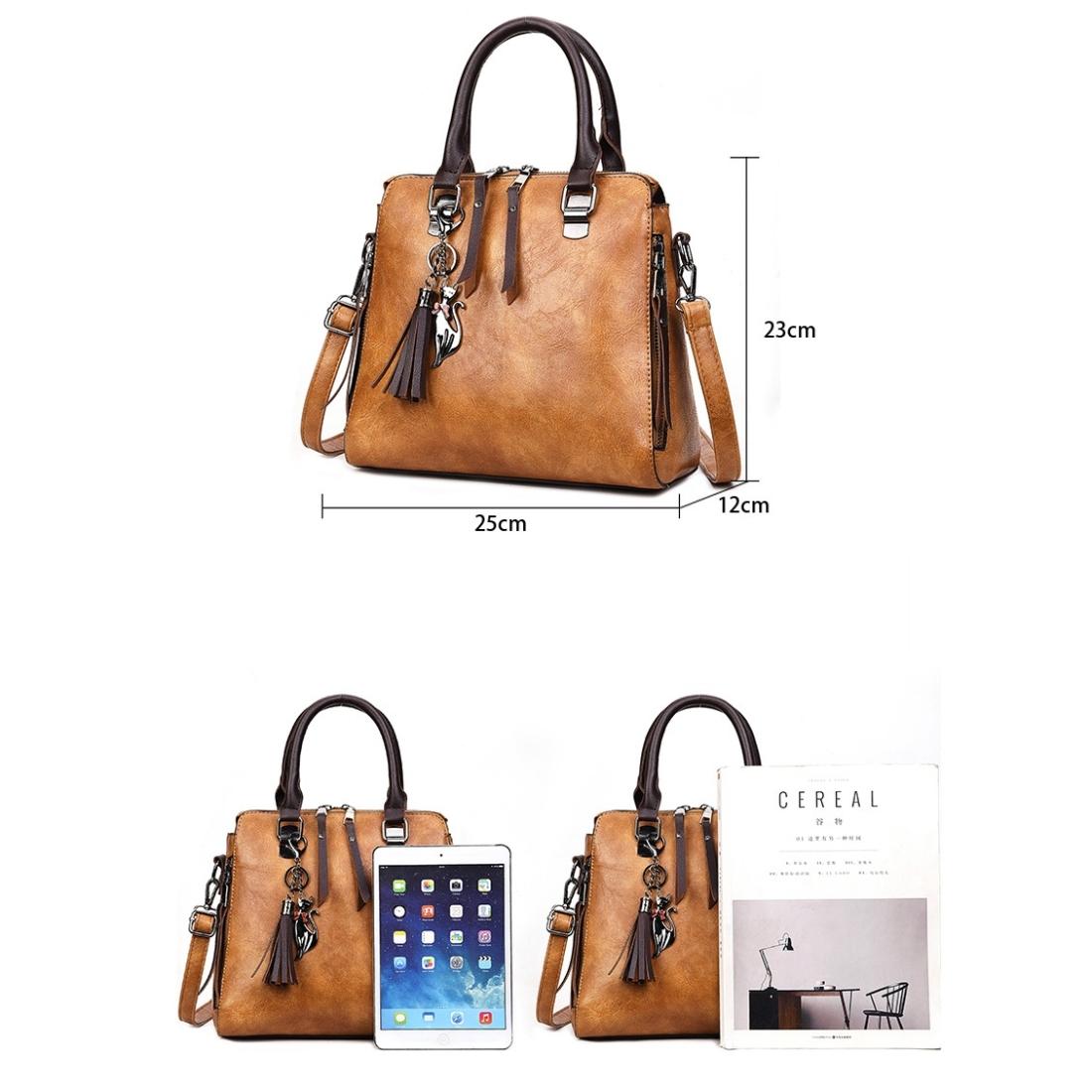 Red Pu Shoulder Bag With Tassel & Cat Pendant 3