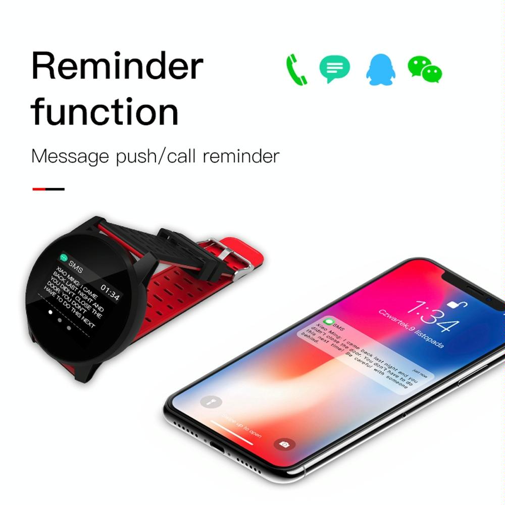 Waterproof Smart Bracelet With Call Heart Sleep Bp And Oxygen Monitoring - Ip67 - Red 5