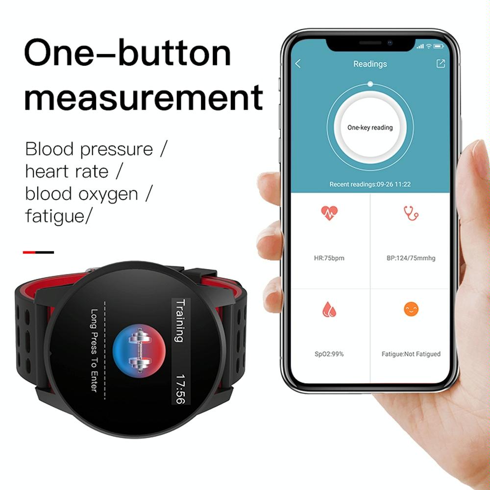 Waterproof Smart Bracelet With Call Heart Sleep Bp And Oxygen Monitoring - Ip67 - Red 12
