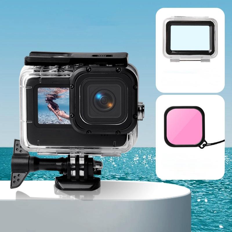 Waterproof Touch Case with Colour Lens Filter for Gopro Hero10 / Hero9 - Red 13