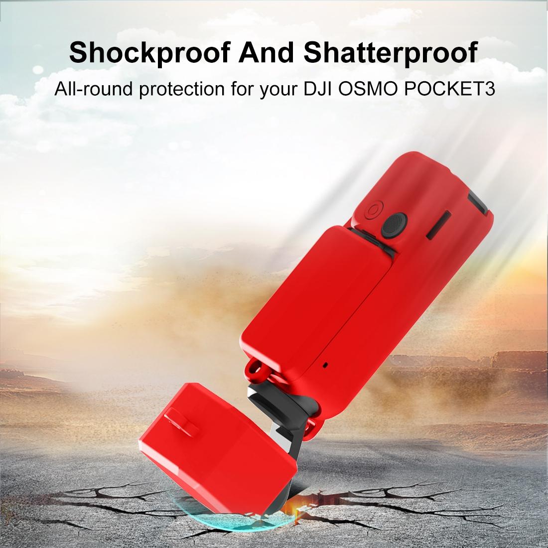 3 in 1 Silicone Case Set for Dji Pocket 3 - Red 6