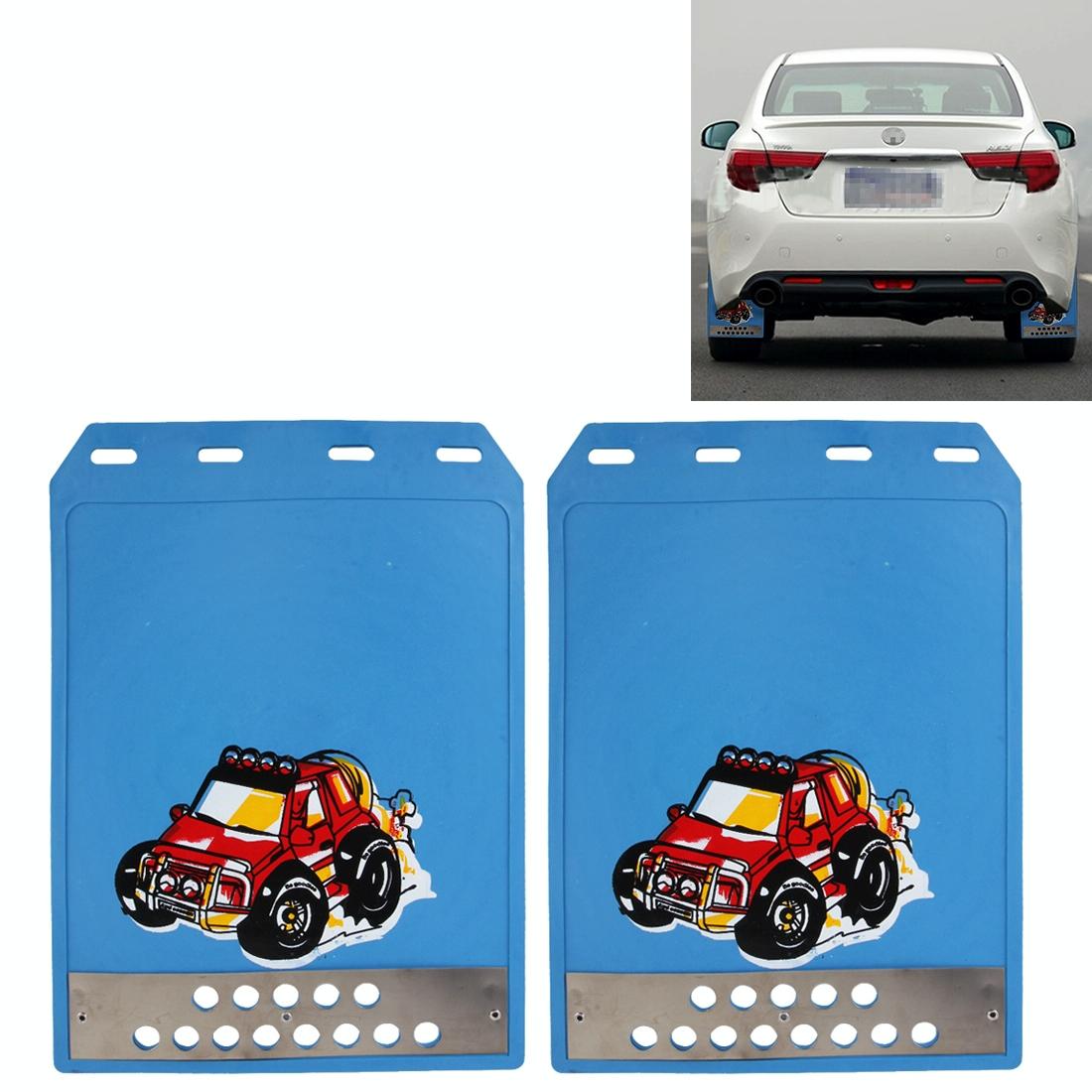 Premium Heavy Duty Molded Splash Front And Rear Mud Flaps Fender Guard Medium Size Random Pattern Delivery - Red 9
