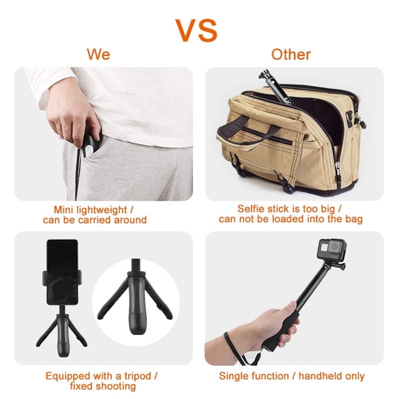 Mini Tripod for Gopro Insta360 Dji Action Cameras - Red 4