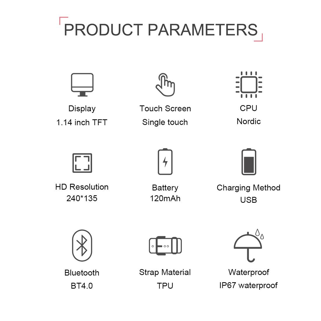 Waterproof Smart Bracelet With Call Reminder And Health Monitoring - Red 13