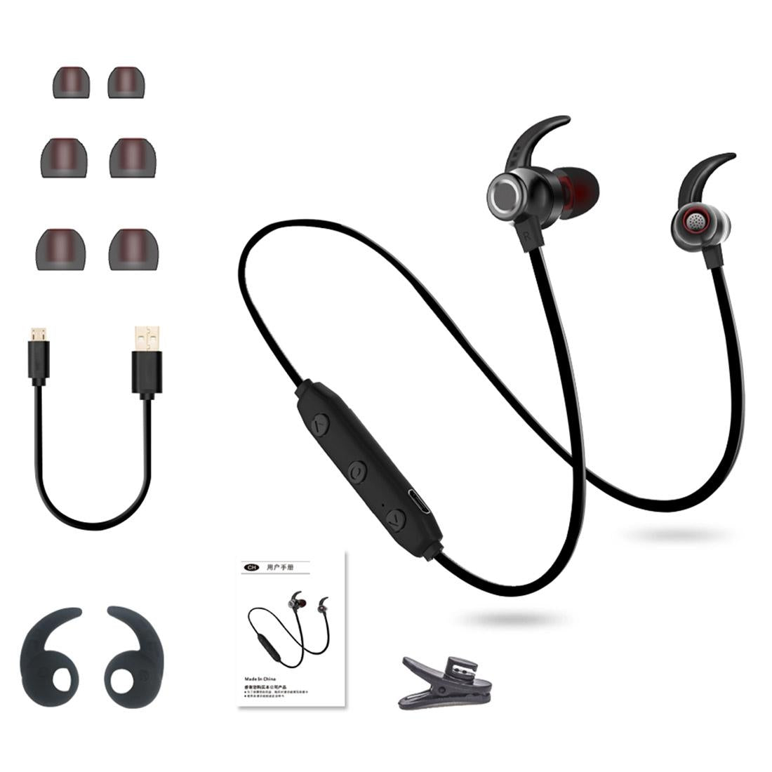 Waterproof X5 Sports Bluetooth Earbuds with Magnetic Design - Red 3