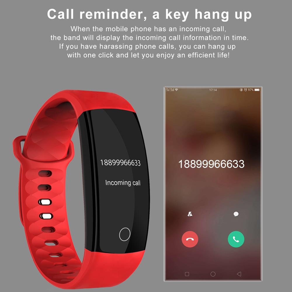 Waterproof Tft Smart Bracelet With Call / Heart / Sleep / Bp Monitoring And Sedentary Reminder - Red 5