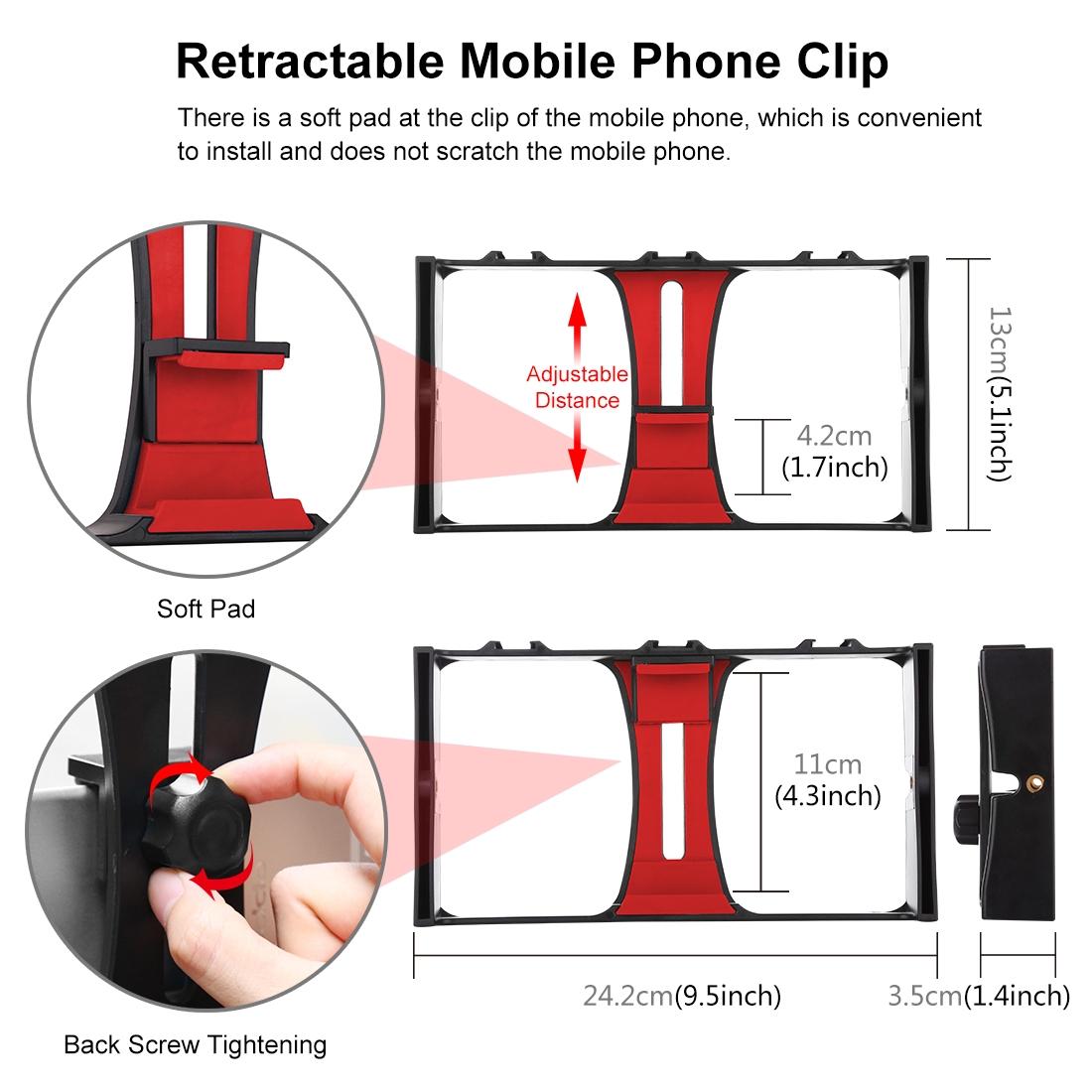 Vlogging Live Broadcast Smartphone Video Rig With 4.7 Inch Rgbw Ring Led Selfie Light Microphone And Pocket Tripod Mount Kit - Red 8