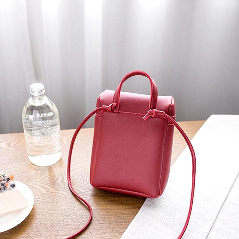 Simple Casual Shoulder Messenger Bag Small Crossbody Bucket Bag For Women - Red 11