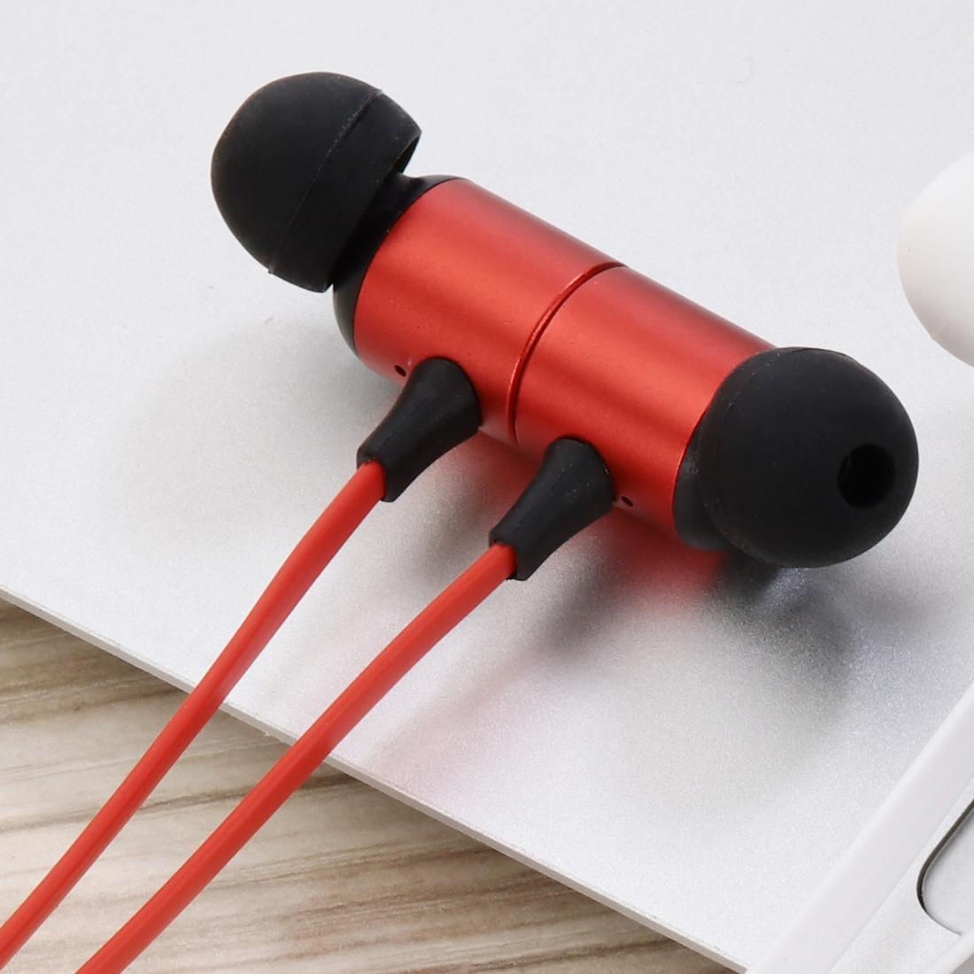 Wireless Magnetic Headphones with Tf Card Support - Portable - Red 7