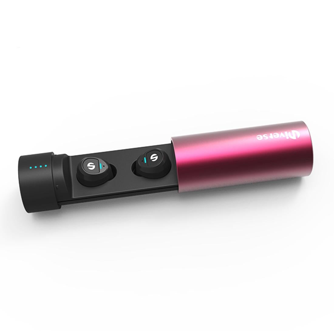 Waterproof Wireless Earbuds with Noise Cancelling and Charging Case - Red