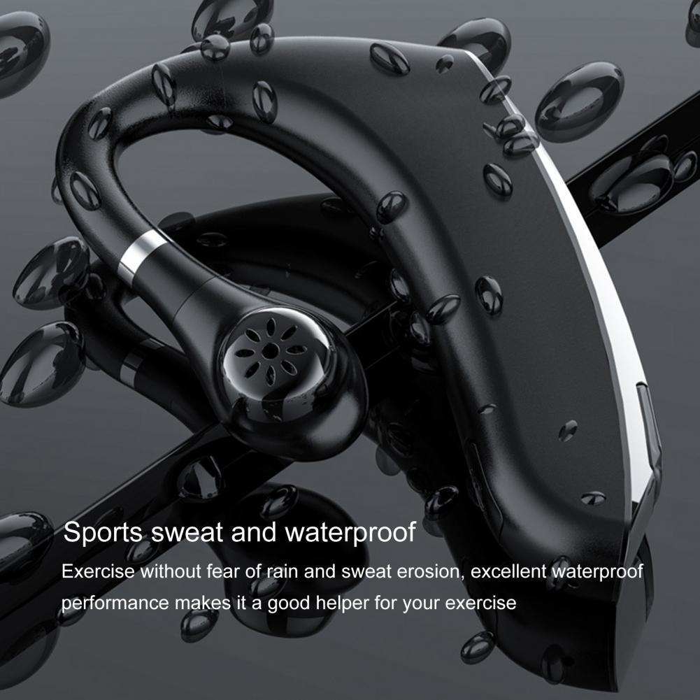 Universal Hanging Ear Wireless Bluetooth 5.0 Earphone for Business and Sports - Red 8