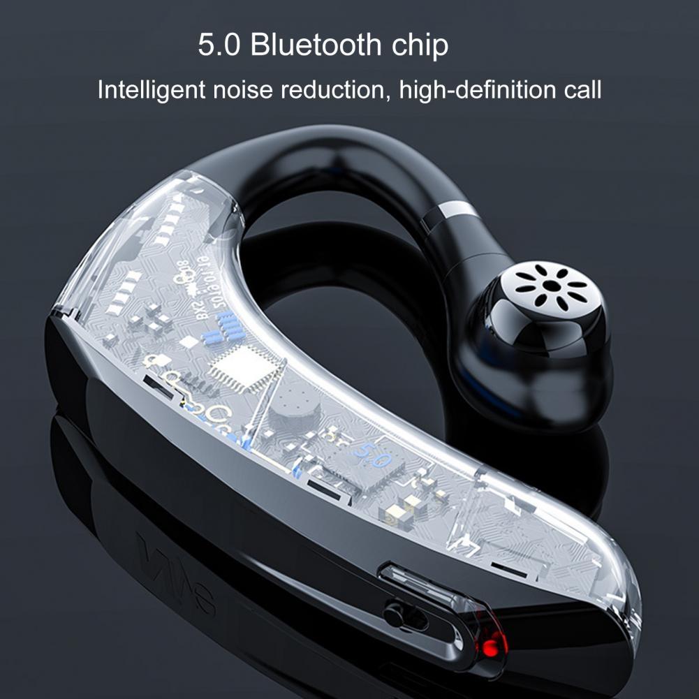 Universal Hanging Ear Wireless Bluetooth 5.0 Earphone for Business and Sports - Red 9