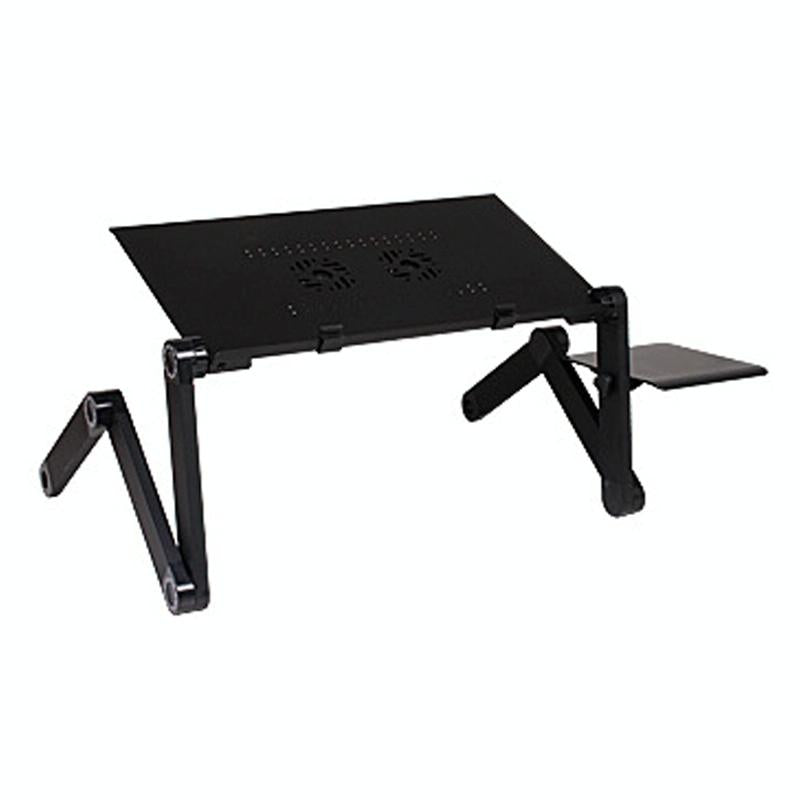 Foldable Laptop Stand with Dual Fans & Mouse Pad - 360 Degree Adjustable - Red 3