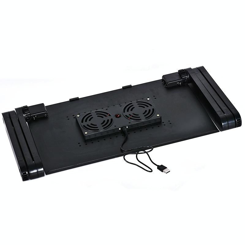 Foldable Laptop Stand with Dual Fans & Mouse Pad - 360 Degree Adjustable - Red 5
