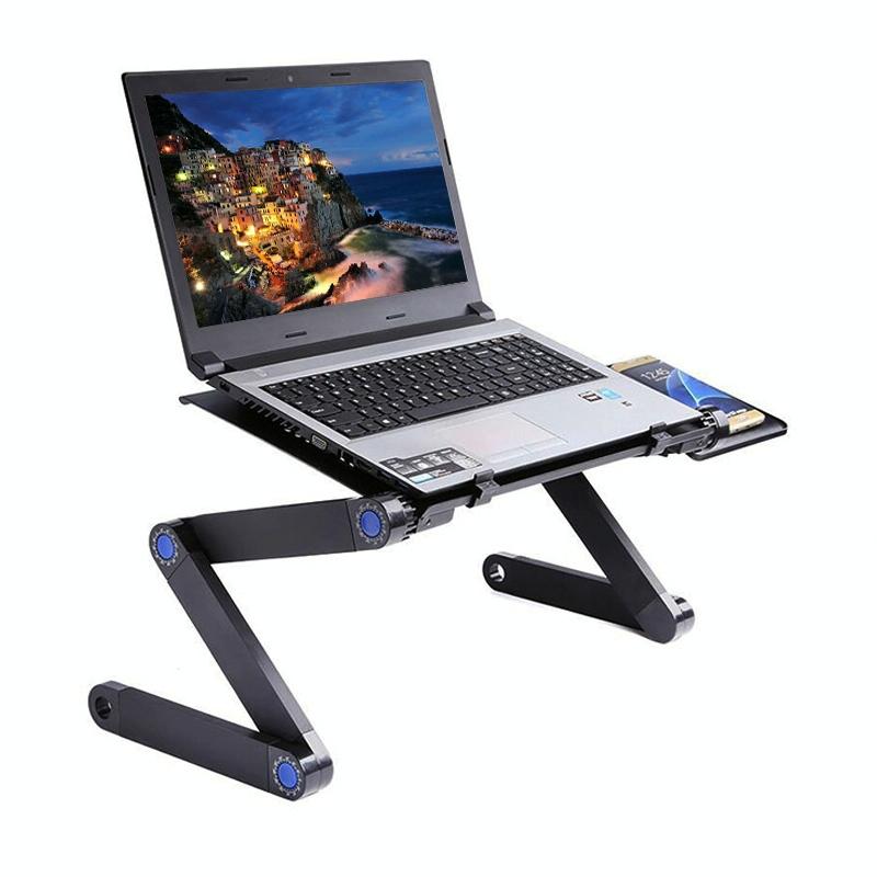 Foldable Laptop Stand with Dual Fans & Mouse Pad - 360 Degree Adjustable - Red 6
