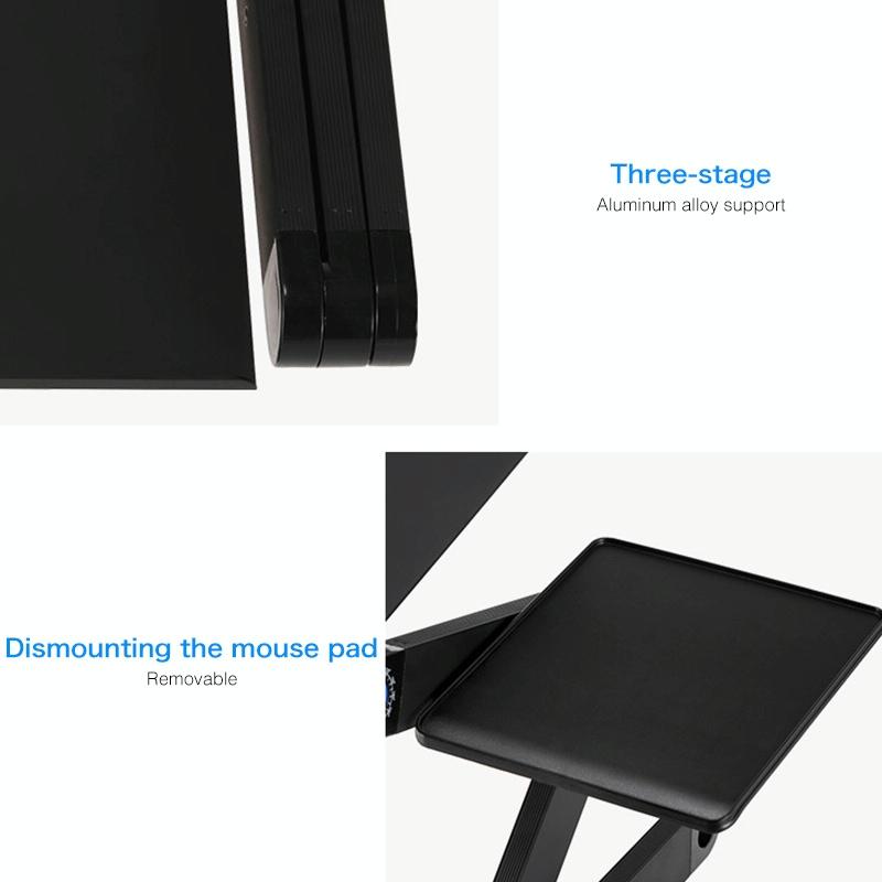 Foldable Laptop Stand with Dual Fans & Mouse Pad - 360 Degree Adjustable - Red 8