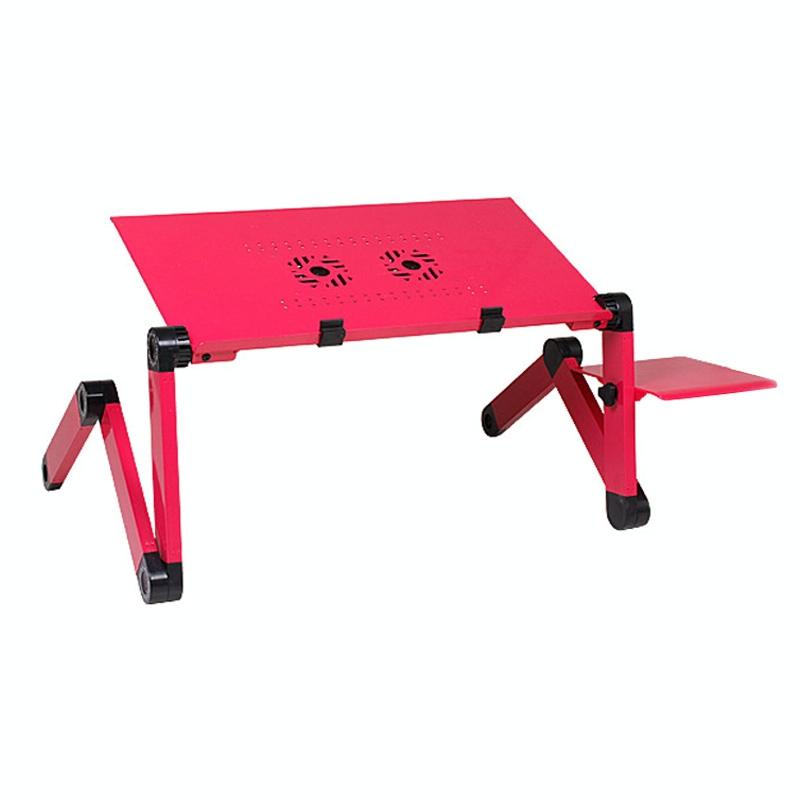 Foldable Laptop Stand with Dual Fans & Mouse Pad - 360 Degree Adjustable - Red 14