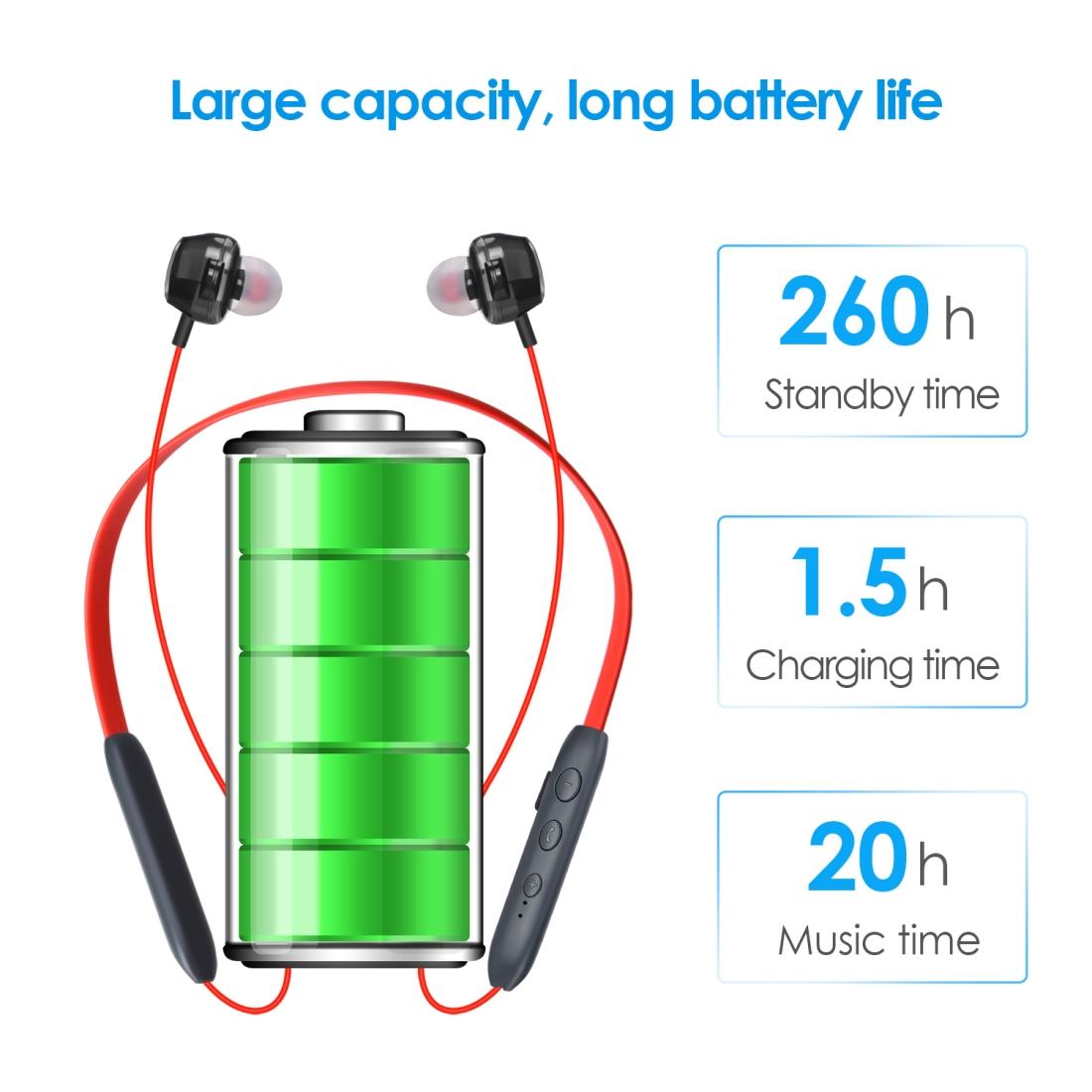 Wireless Bluetooth Earphones with High-fidelity Mic - 5.0 - Red 6