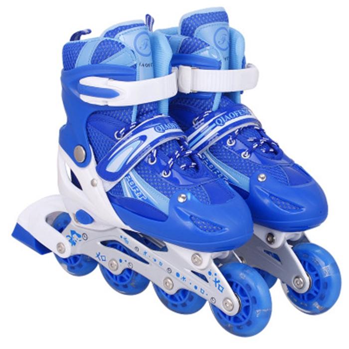 Flash Straight Row Roller Skating Shoes Suit for Children and Adults - Size l - Red 3