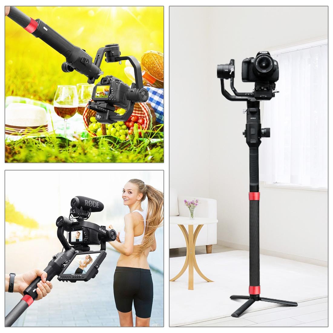 35cm Carbon Fiber Monopod Extension for Gimbal - Red 6