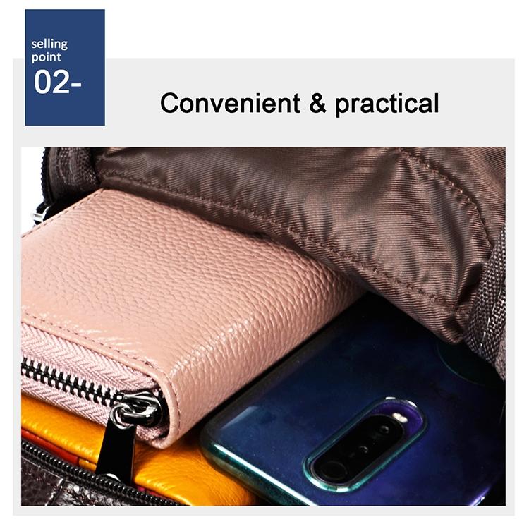 Men Litchi Texture Full Grain Cowhide Crossbody Bag - Red 13