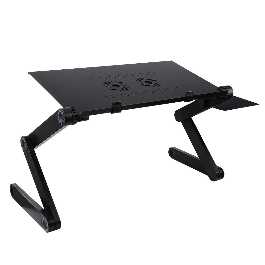 Adjustable Foldable Laptop Stand with Fans & Mouse Pad - Portable Aluminum - Red 3