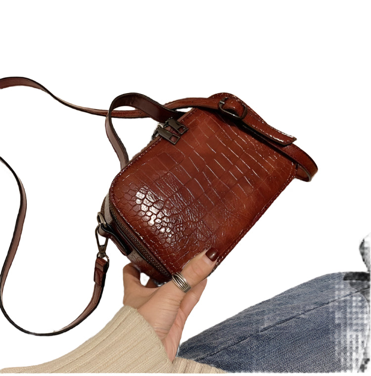 Red Pu Shoulder Bag For Women Casual Messenger Handbag