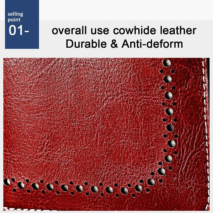 3556 Large Capacity Long Multi-function Anti-magnetic Rfid Wallet Clutch for Women with Card Slots - Red 3