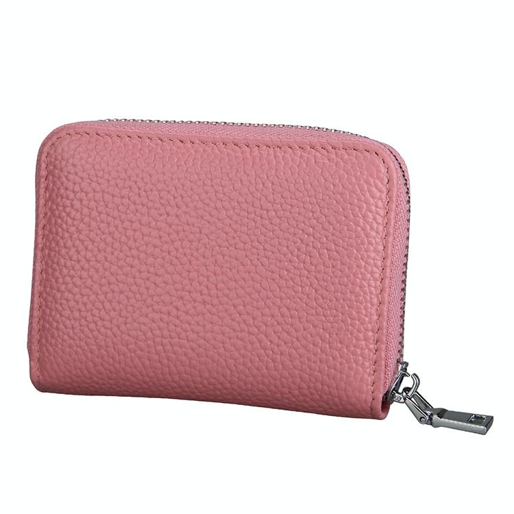 Anti-magnetic Rfid Leather Zip Wallet - Zipper Closure - Red 3