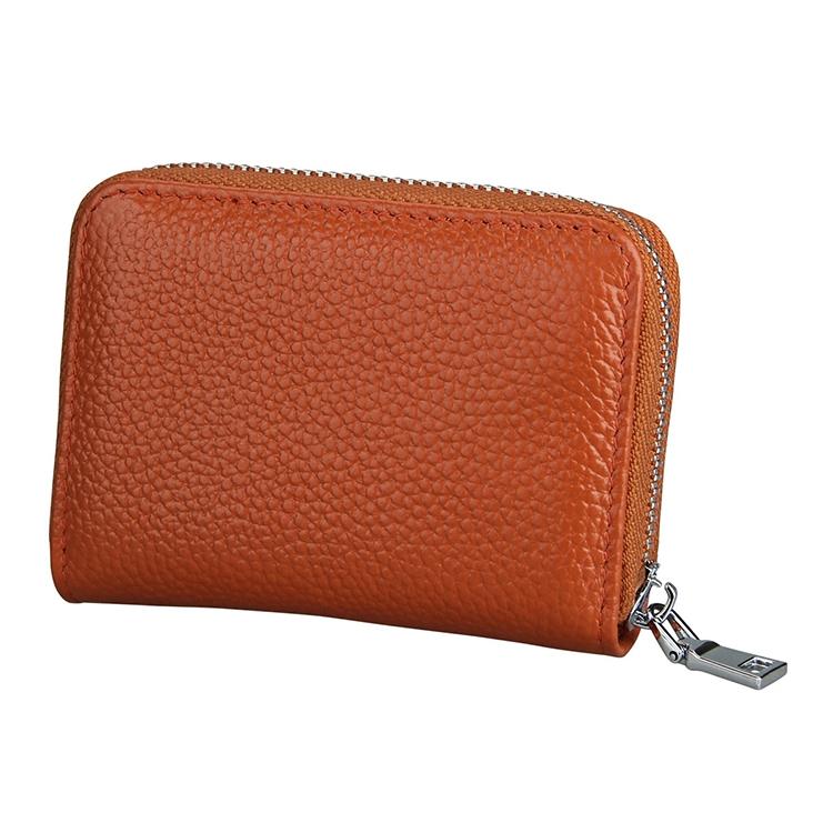 Anti-magnetic Rfid Leather Zip Wallet - Zipper Closure - Red 10