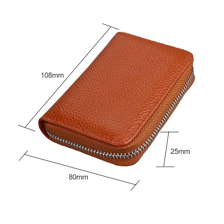 Anti-magnetic Rfid Leather Zip Wallet - Zipper Closure - Red 13