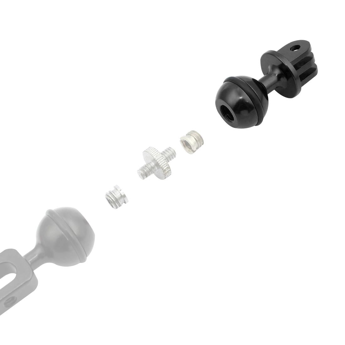 Aluminum Ball Head Adapter for Gopro Insta360 Dji Action Cameras - 2.5cm Diameter - Red 5