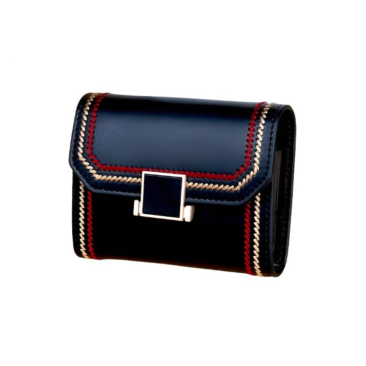 Snap Button Rfid Leather Wallet - Compact Design - Red 3