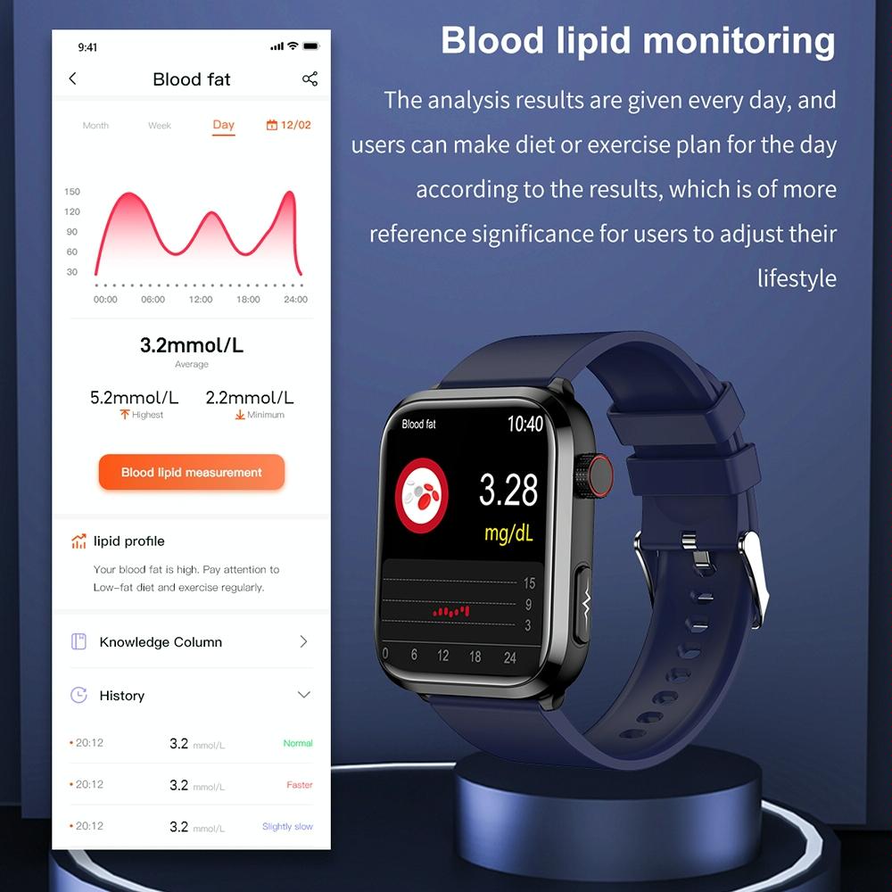 1.91 Inch Ips Screen Ip67 Waterproof Silicone Band Smart Watch Support Body Temperature Monitoring / Ecg - Red 8