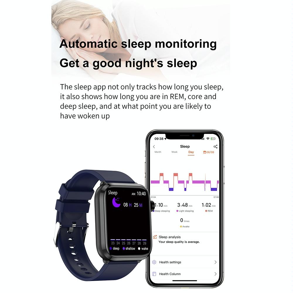 1.91 Inch Ips Screen Ip67 Waterproof Silicone Band Smart Watch Support Body Temperature Monitoring / Ecg - Red 11