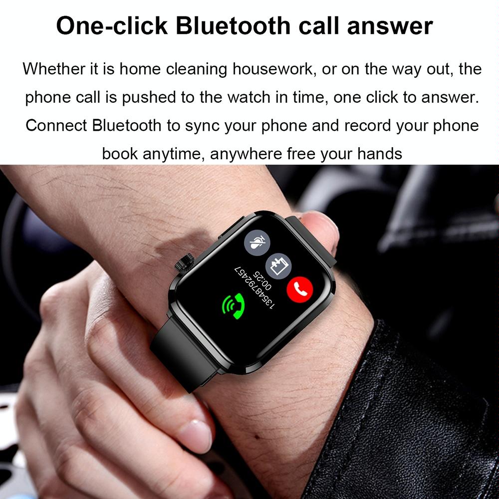 1.91 Inch Ips Screen Ip67 Waterproof Silicone Band Smart Watch Support Body Temperature Monitoring / Ecg - Red 14