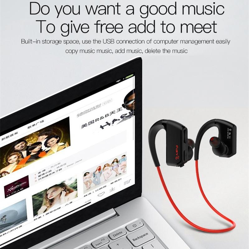 Wireless Sports Bluetooth Earphones - Binaural Hanging Type 5.0 - Red 15