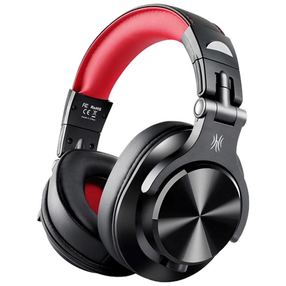 Head-Mounted Wired Headphone With Noise Reduction & Mic Black / Red 3