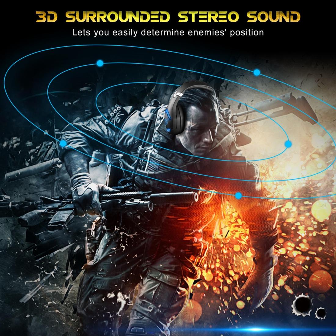 Surround Gaming Headset With Mic & Led - Black Red 8