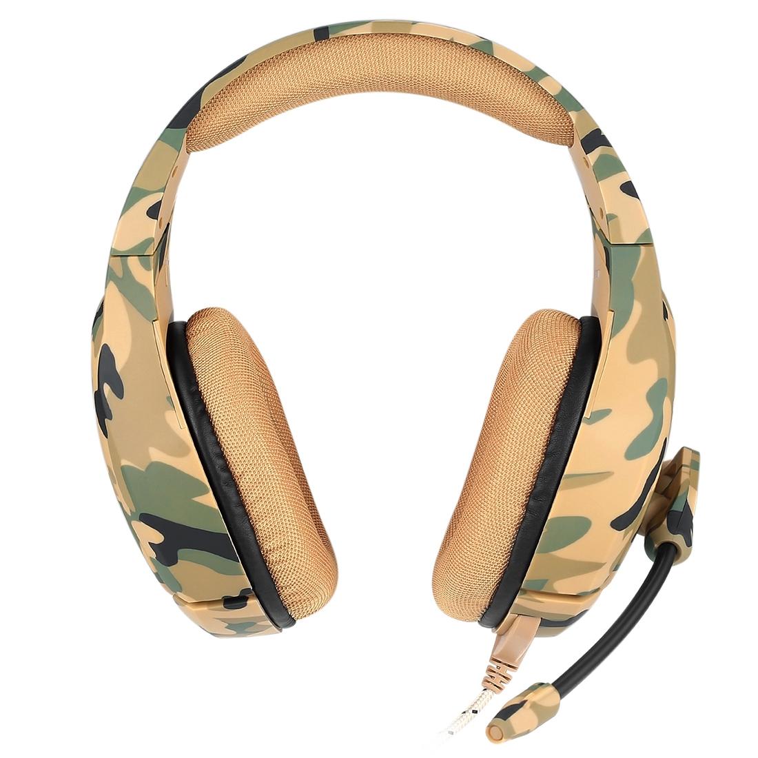 Camouflage Gaming Headset With Noise Canceling Mic - Black Red 6