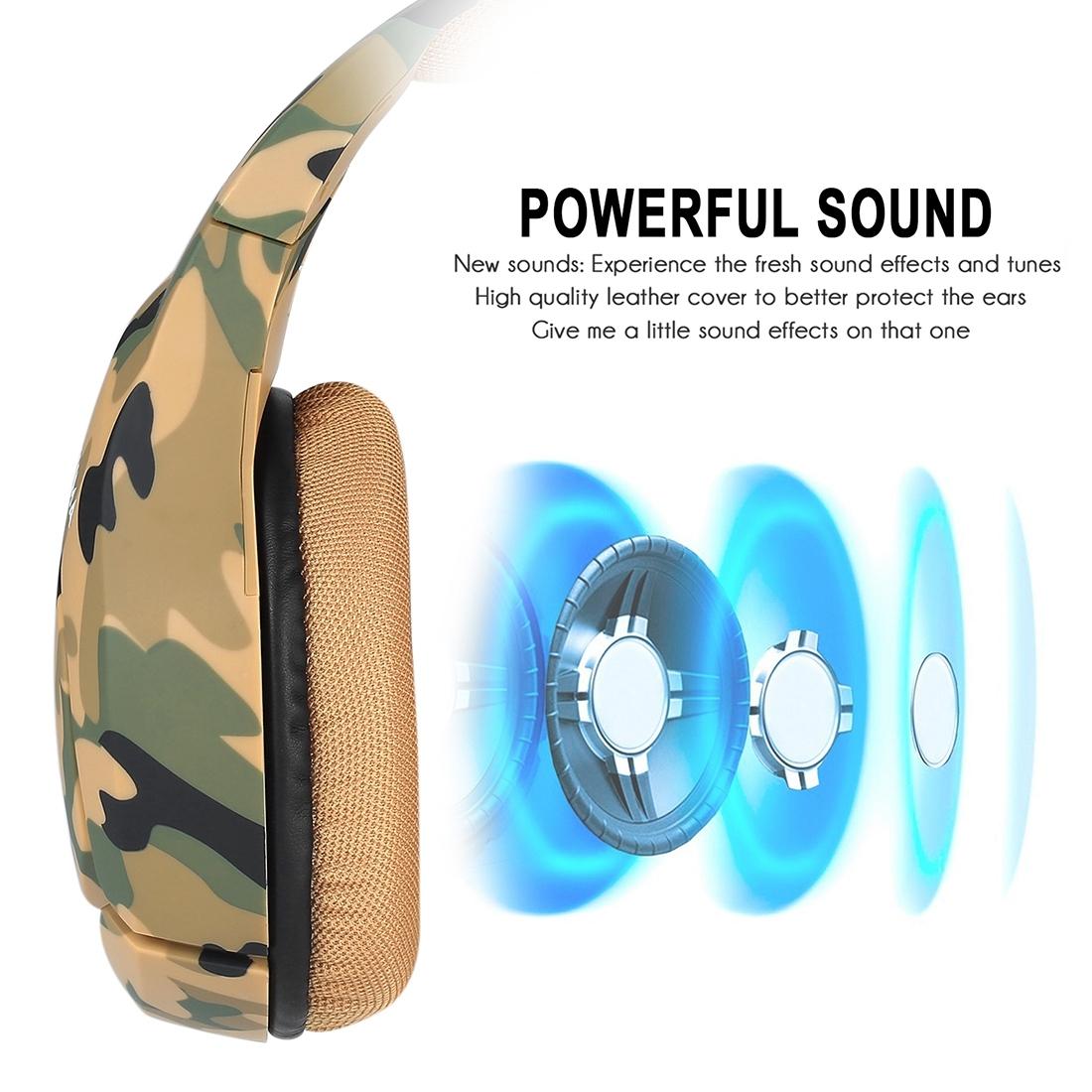Camouflage Gaming Headset With Noise Canceling Mic - Black Red 10