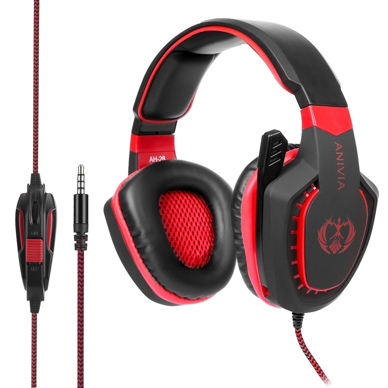 3.5Mm Noise-Canceling Gaming Headset With Retractable Mic 2M Cable - Black Red 10